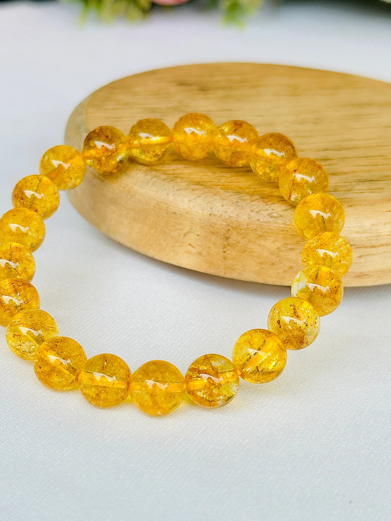 High Financial Status, Success in Job & Profession: Yellow Citrine Bracelet - Abhimantrit & Certified