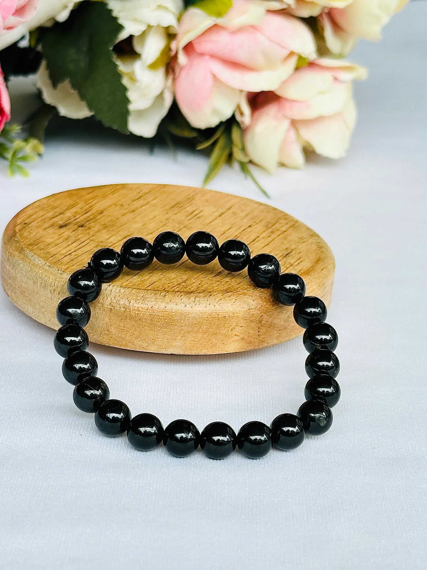 Protect from Psyhic attacks & Negative Engery: Black Tourmaline Bracelet - Abhimantrit & Certified