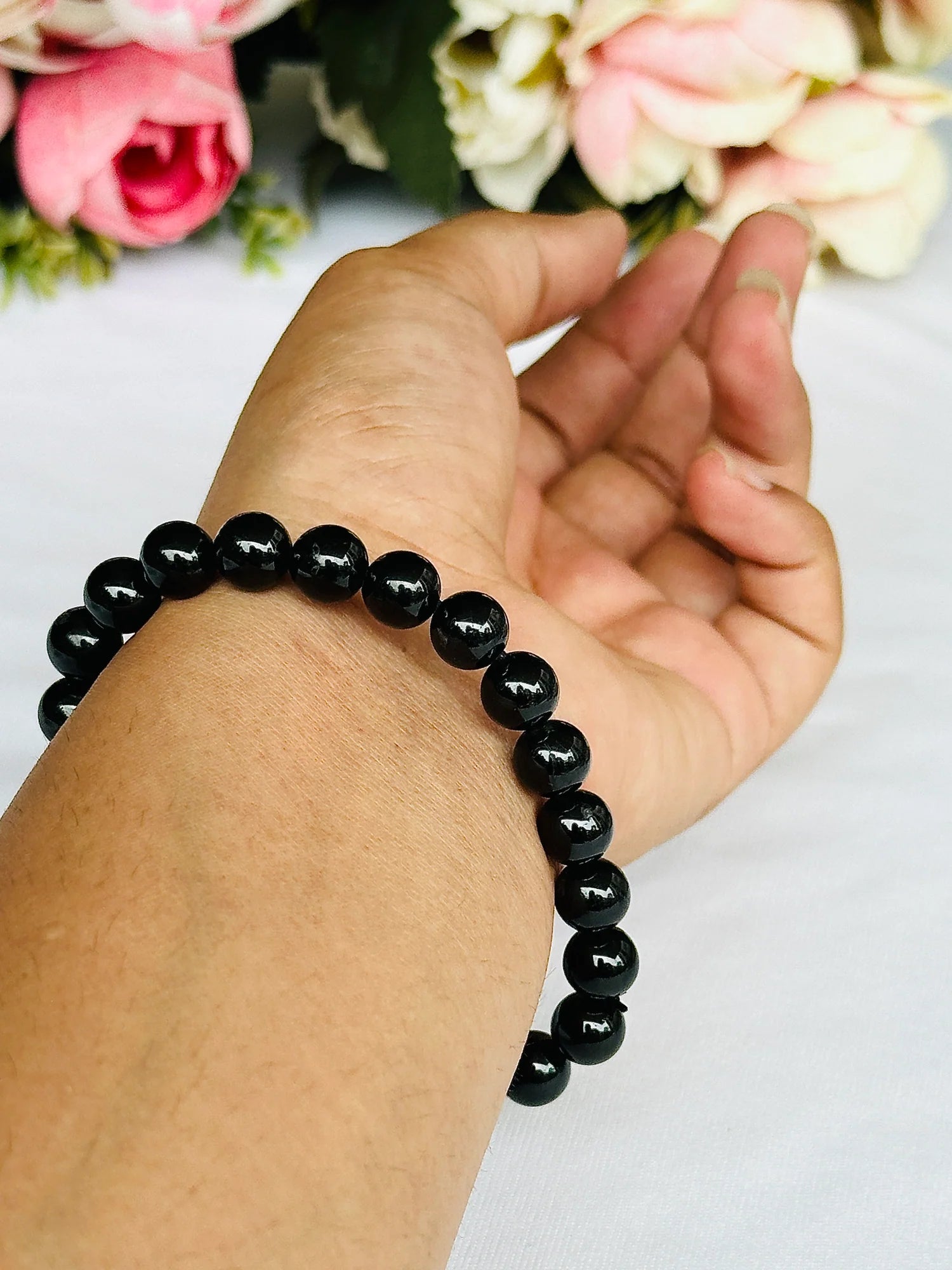 Protect from Psyhic attacks & Negative Engery: Black Tourmaline Bracelet - Abhimantrit & Certified