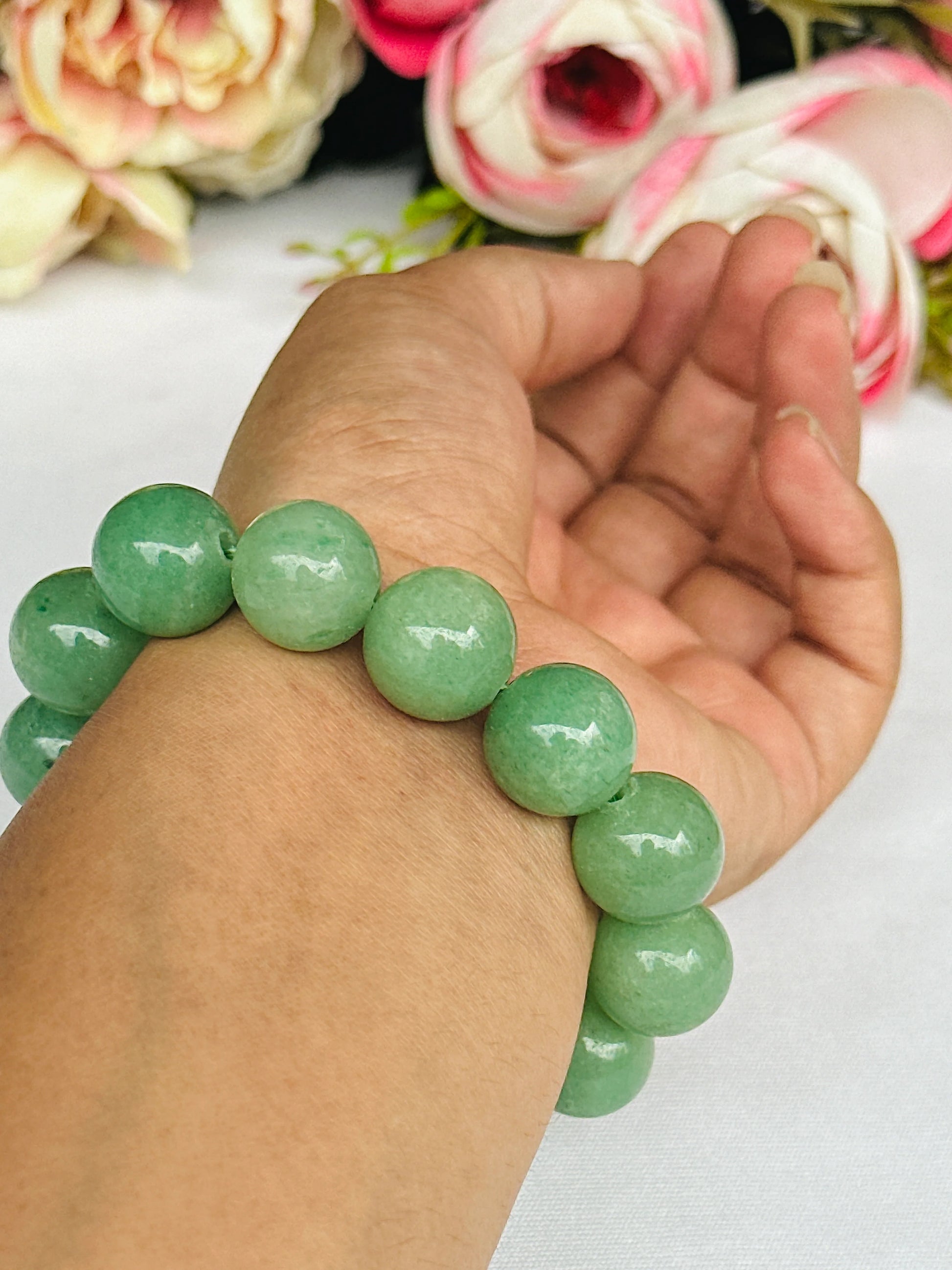 Promotes Wealth Attraction & Money Growth: Green Aventurine Bracelet - Abhimantrit & Certified