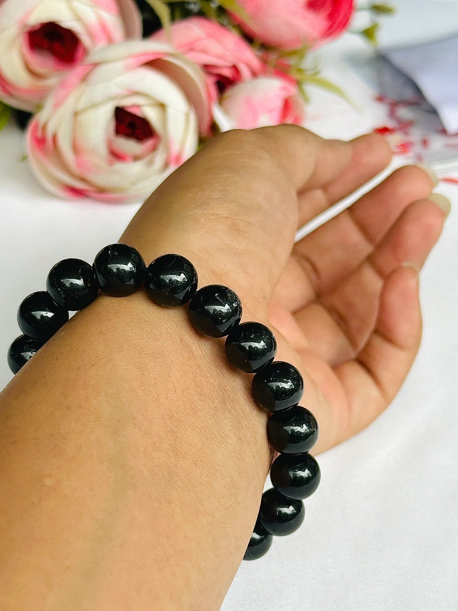 Protect from Psyhic attacks & Negative Engery: Black Tourmaline Bracelet - Abhimantrit & Certified