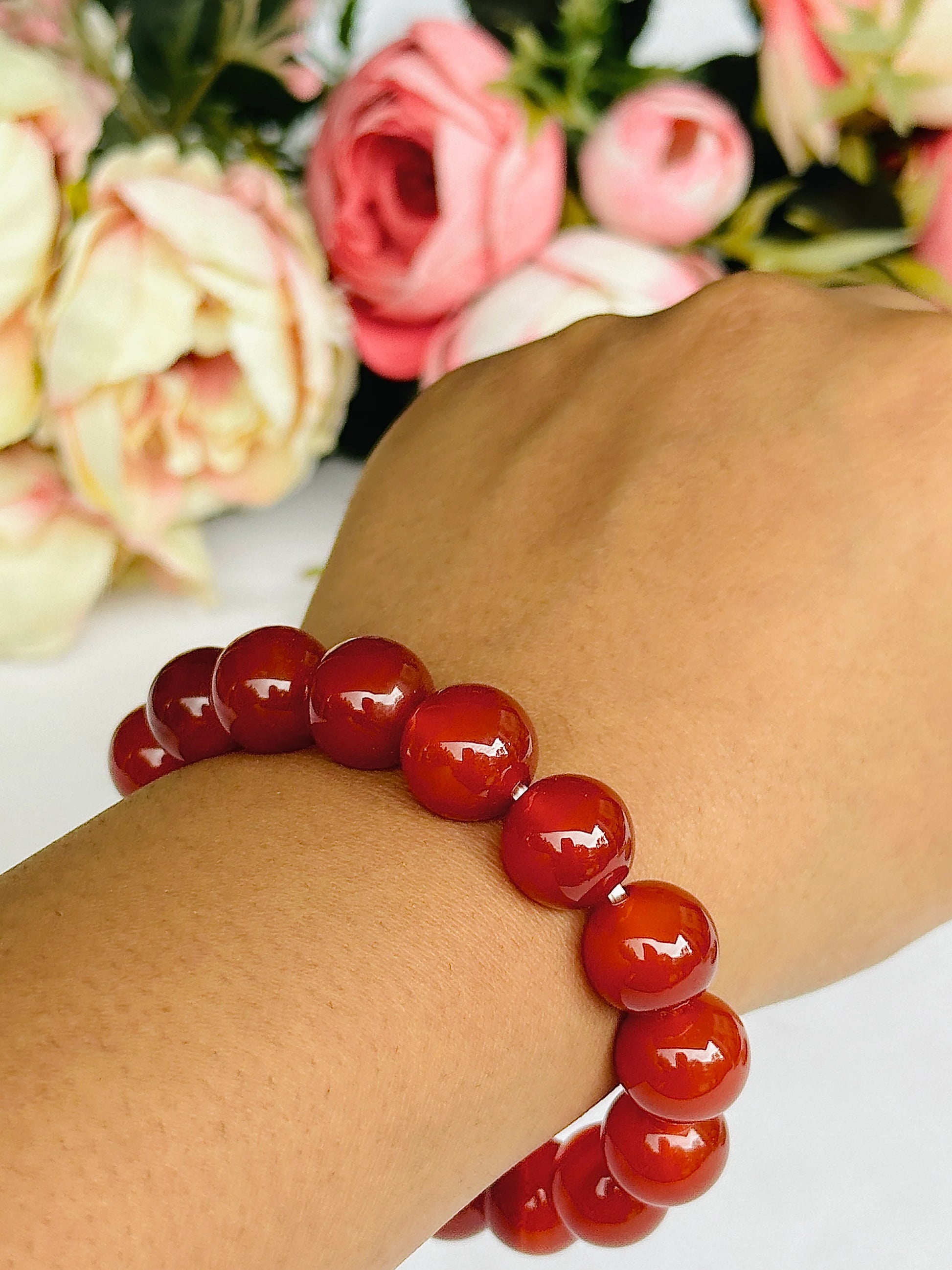 Strengthen Planet Mars (Mangal) and Sun: Red Carnelian Bracelet - Abhimantrit & Certified