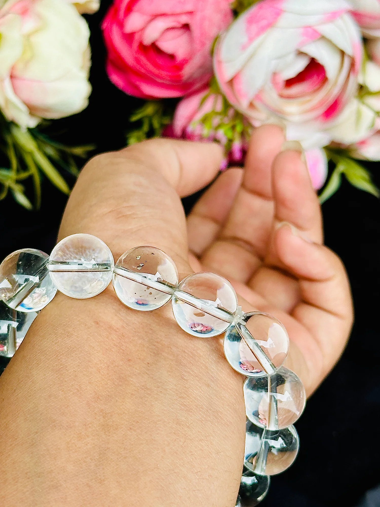 Removes Depression, Anger & Anxiety: Clear Quartz Bracelet - Abhimantrit & Certified