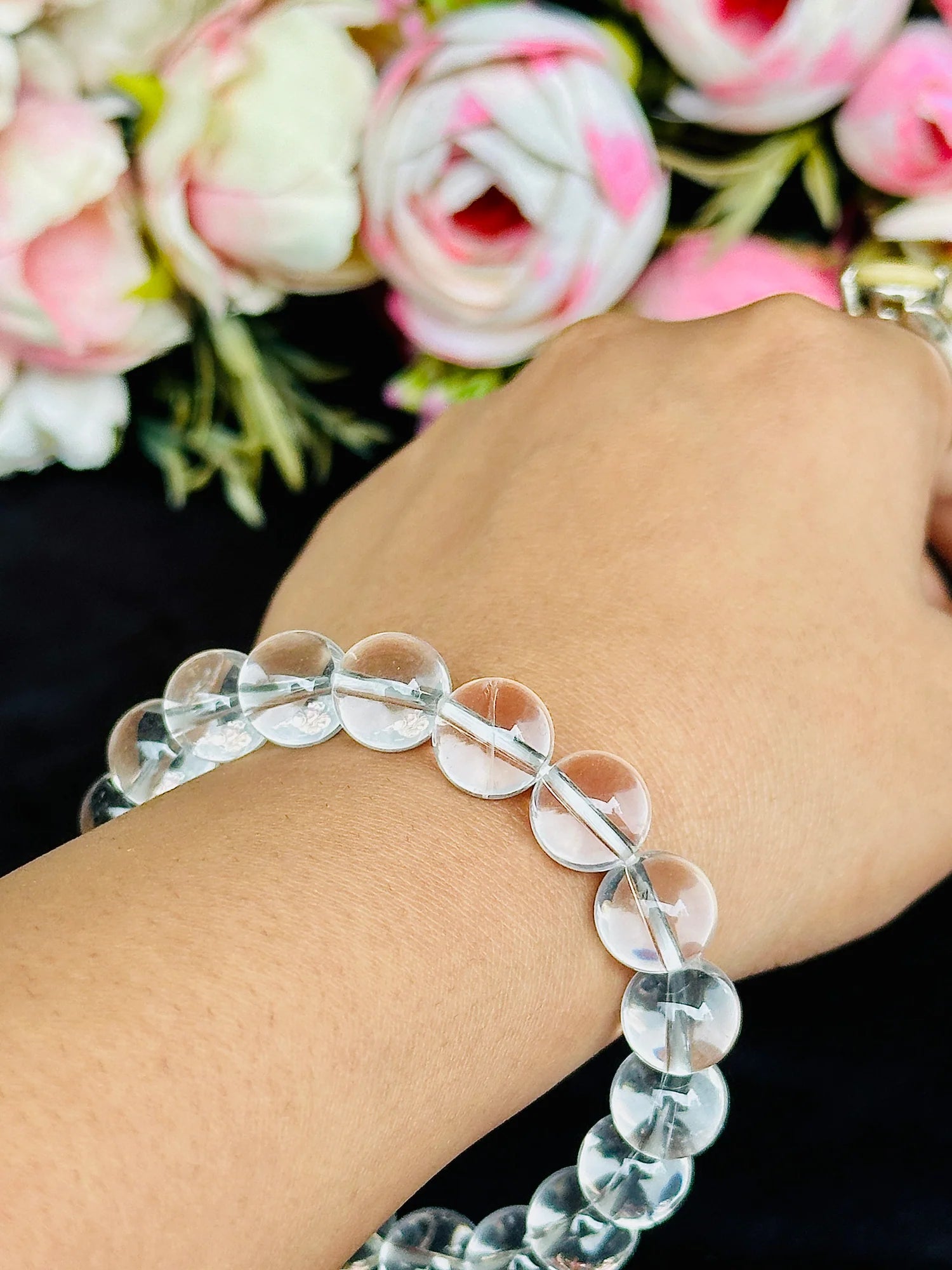 Removes Depression, Anger & Anxiety: Clear Quartz Bracelet - Abhimantrit & Certified