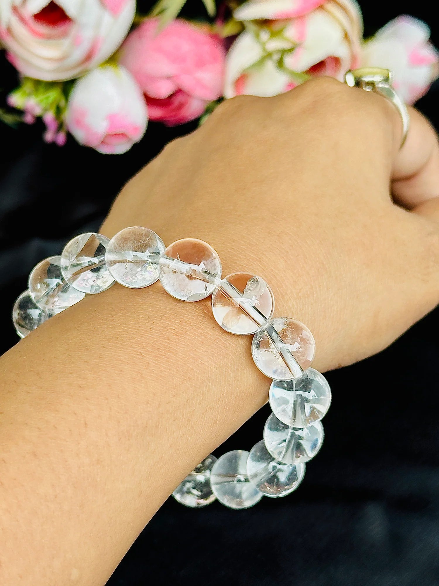 Removes Depression, Anger & Anxiety: Clear Quartz Bracelet - Abhimantrit & Certified