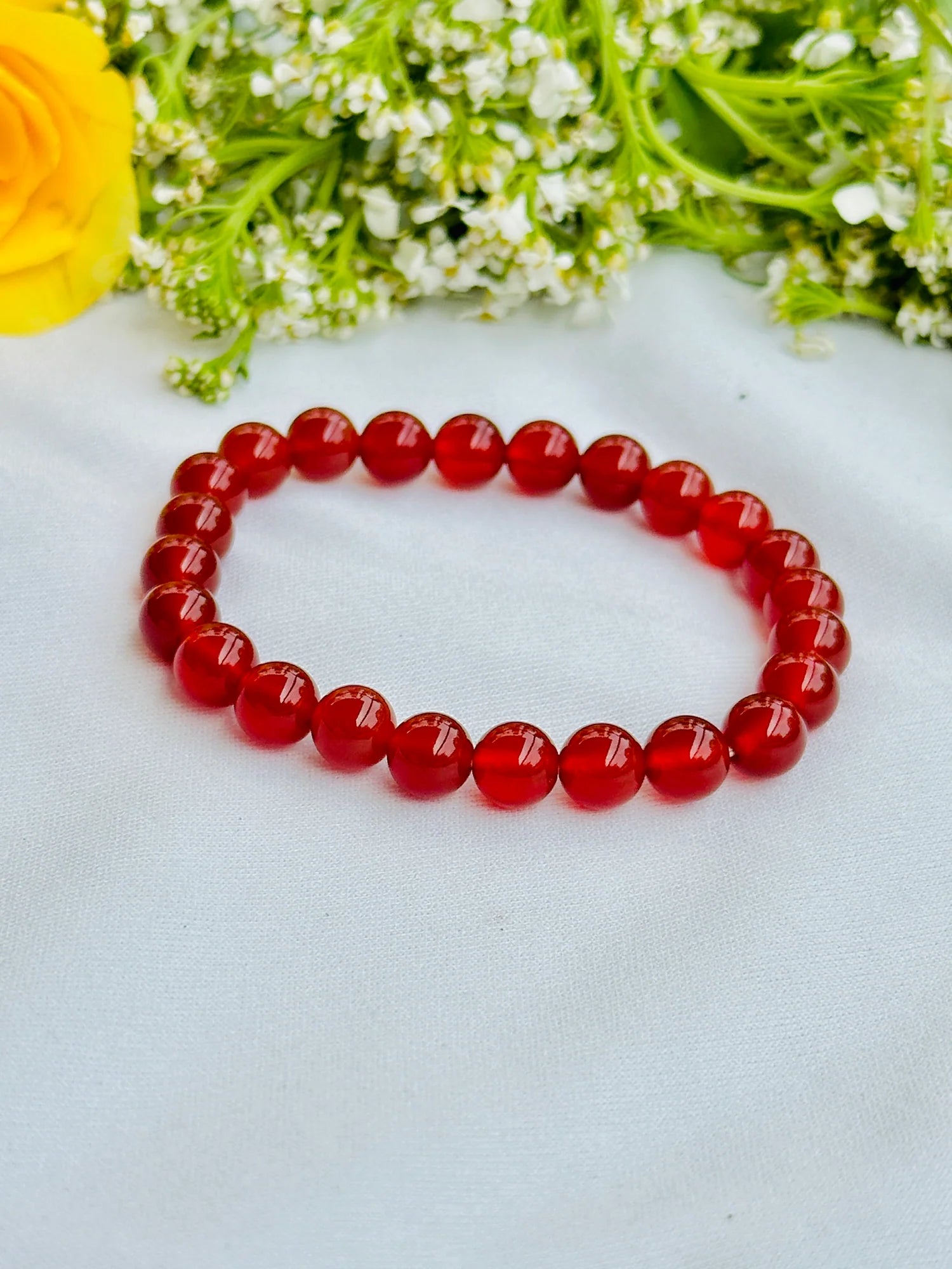 Strengthen Planet Mars (Mangal) and Sun: Red Carnelian Bracelet - Abhimantrit & Certified