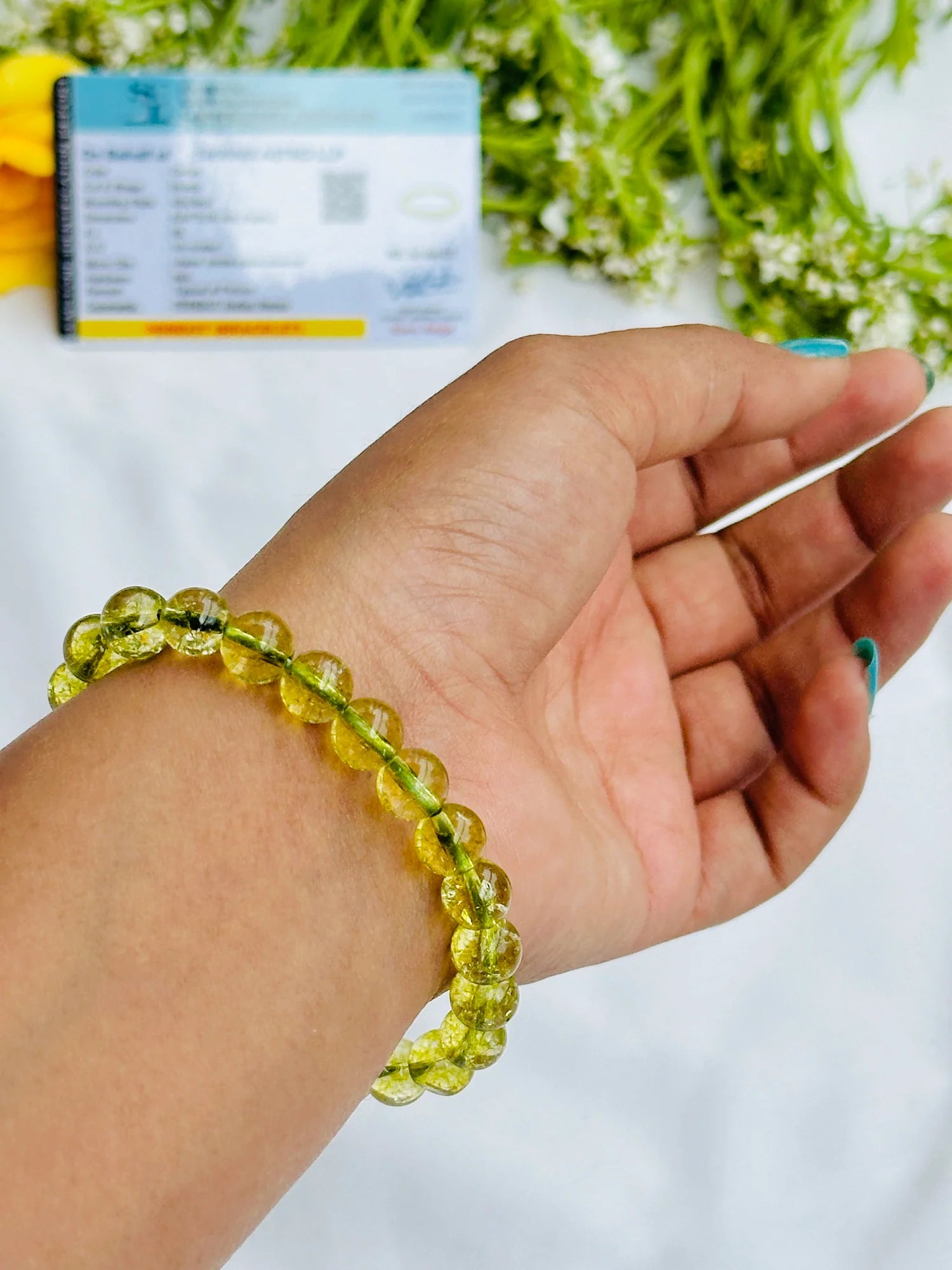Stress Relieve and Removes Tension: Peridot Bracelet - Abhimantrit & Certified
