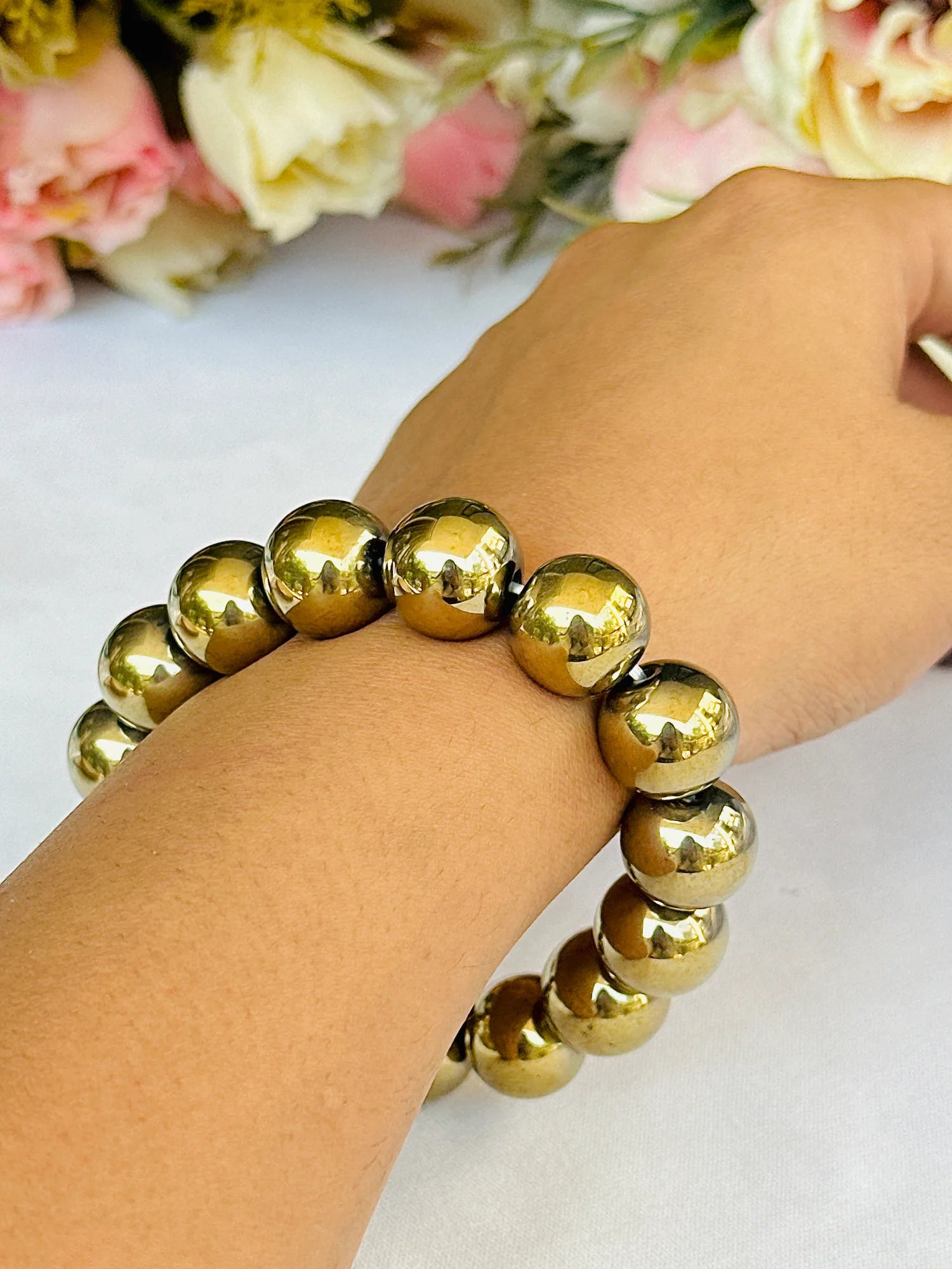 Fame & Fortune Attract: Golden Pyrite Bracelet - Abhimantrit & Certified