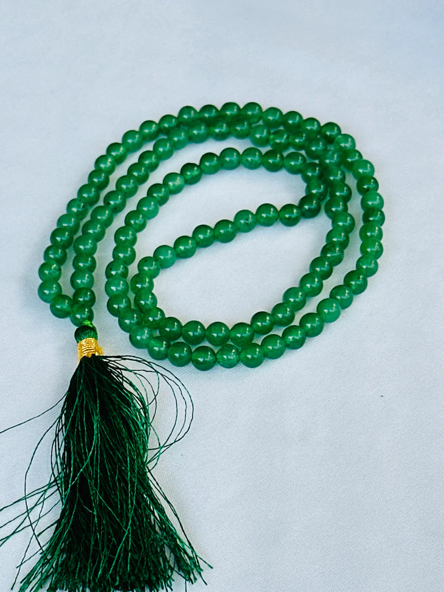 Green Aventurine Jap Mala - Abhimantrit & Certified