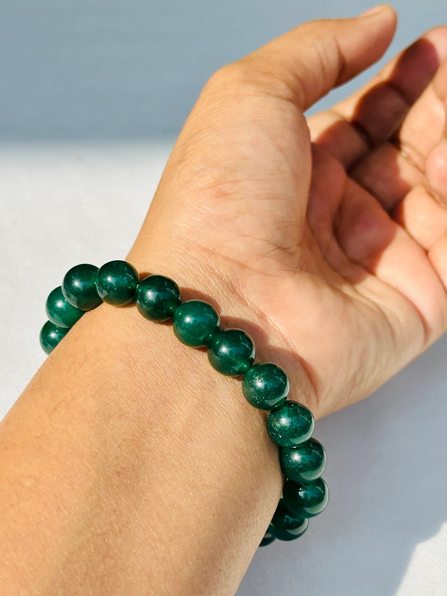 Promote Healthy Skin & Improve Digestion: Green Jade Bracelet - Abhimantrit & Certified
