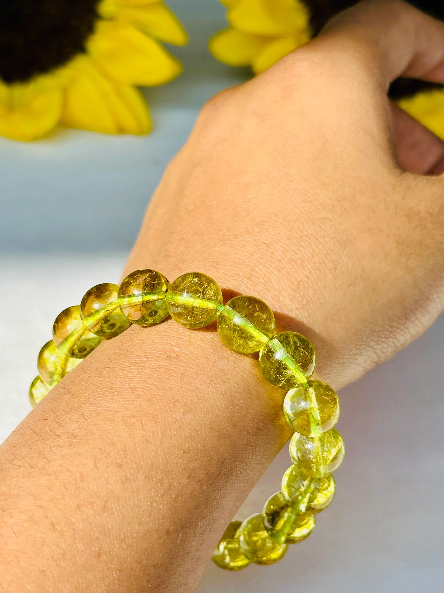 Stress Relieve and Removes Tension: Peridot Bracelet - Abhimantrit & Certified