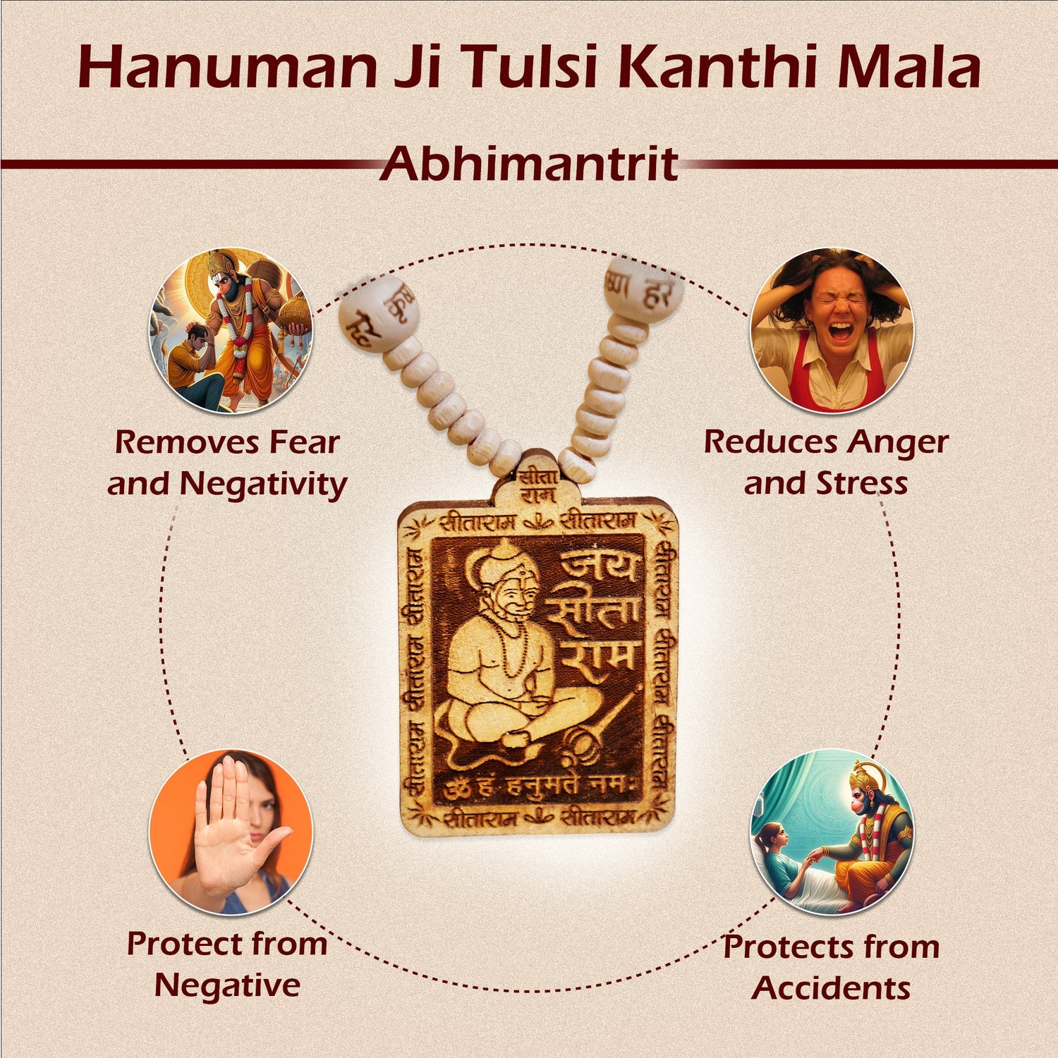 Hanuman Ji Tulsi Kanthi Mala - Abhimantrit