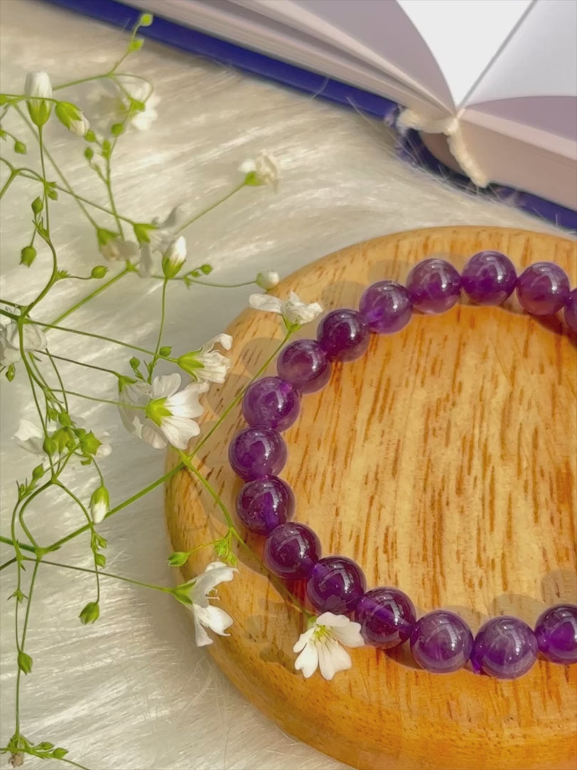 Attract Luck, Enhance Intuition, Improve Health & Skin: Amethyst Bracelet - Abhimantrit & Certified