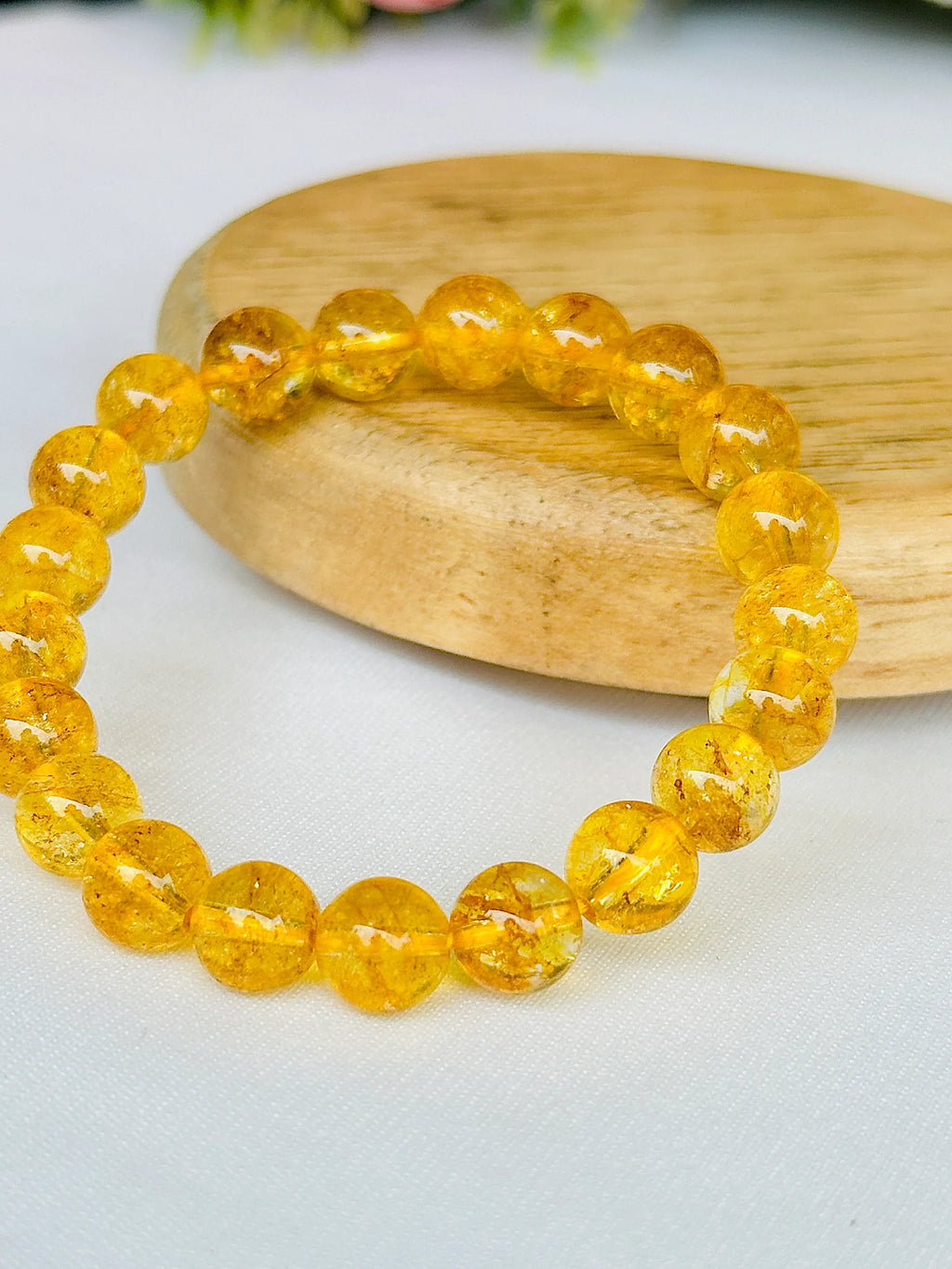 High Financial Status, Success in Job & Profession: Yellow Citrine Bracelet - Abhimantrit & Certified