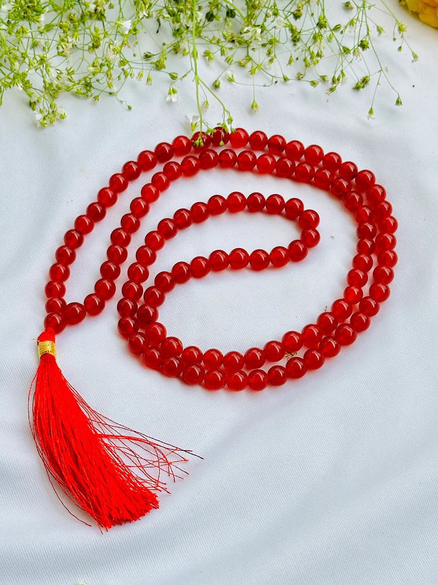 Red Carnelian Mala - Abhiamntrit & Certified
