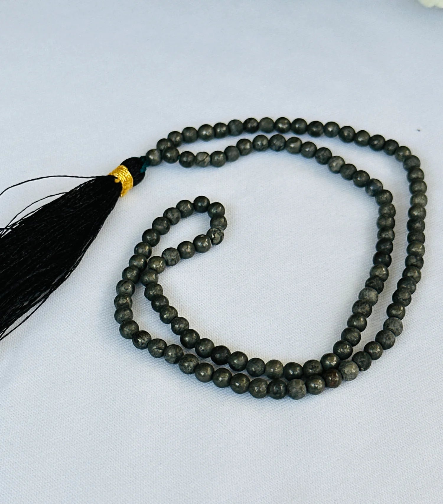 The Attract Money, Success, Name & Fame: Pyrite Mala - Abhimantrit & Certified