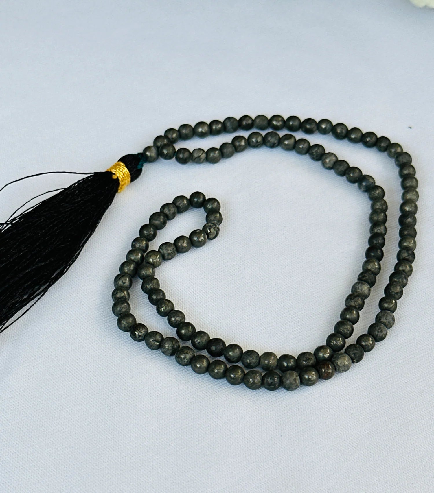 The Attract Money, Success, Name & Fame: Pyrite Mala - Abhimantrit & Certified