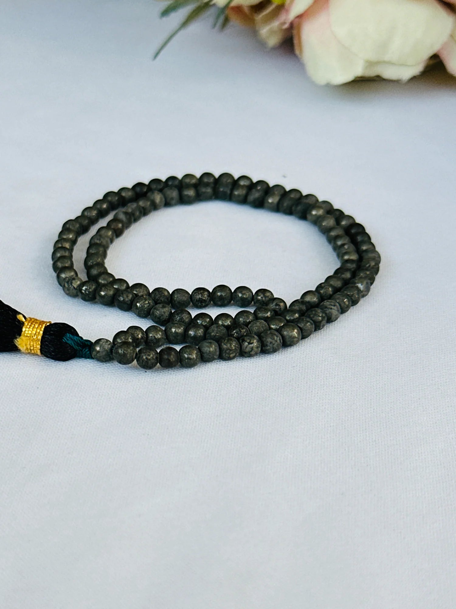 The Attract Money, Success, Name & Fame: Pyrite Mala - Abhimantrit & Certified