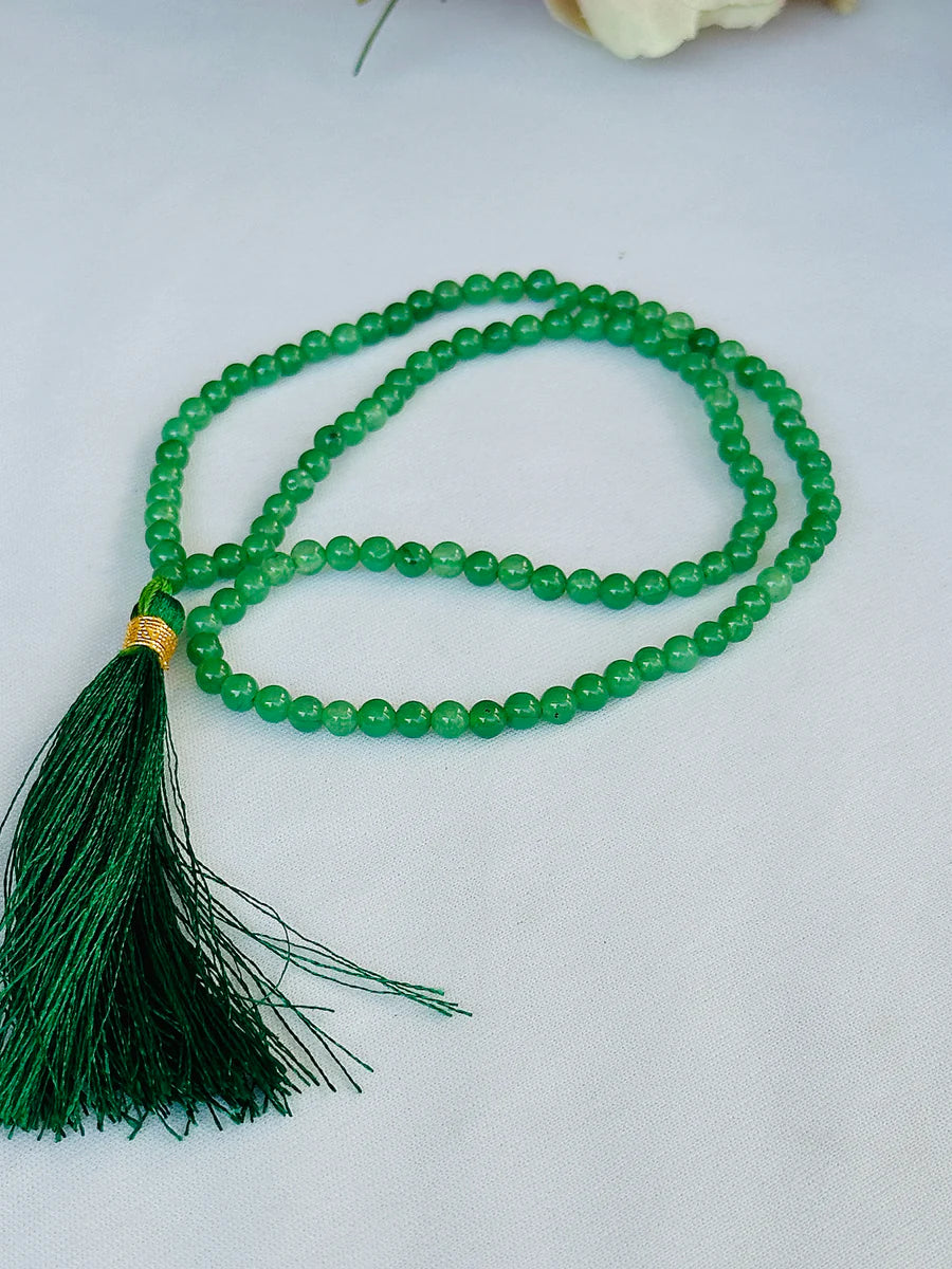 Green Aventurine Jap Mala - Abhimantrit & Certified