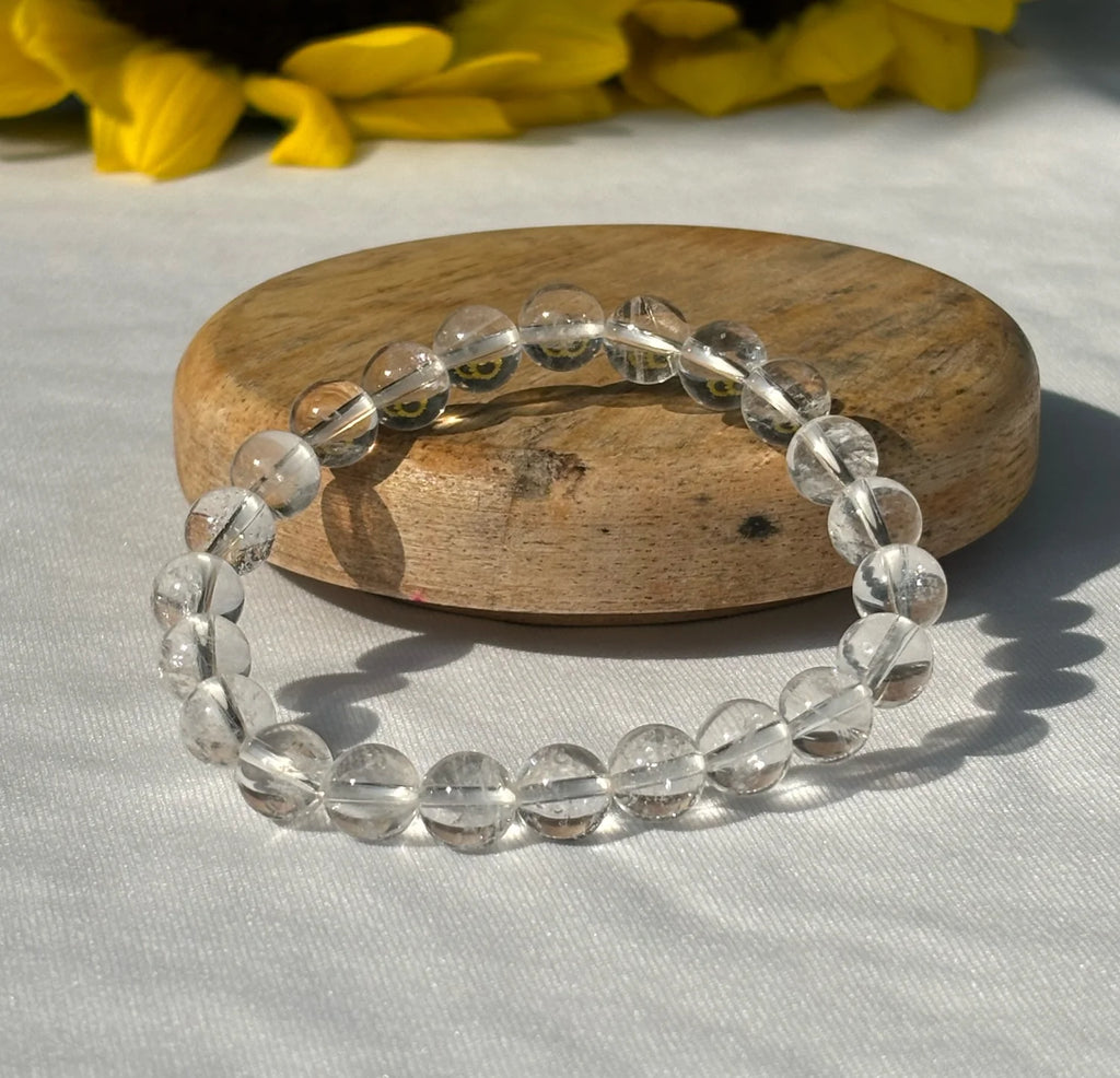 Removes Depression, Anger & Anxiety: Clear Quartz Bracelet - Abhimantrit & Certified